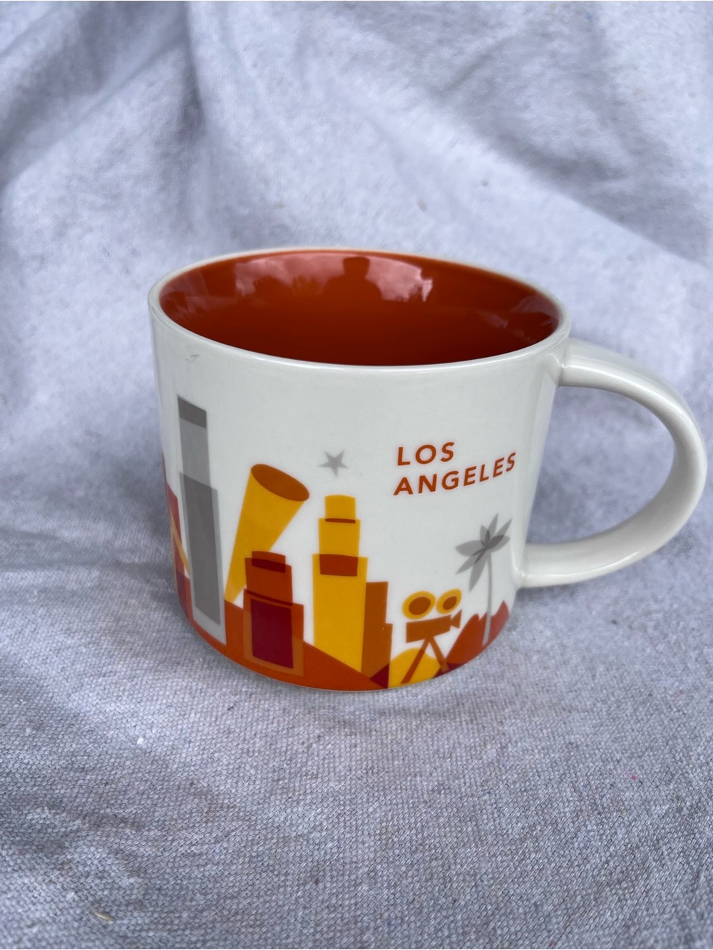 Starbucks Los Angeles You Are Here Mug 14oz Orange Original Price Sticker YAH